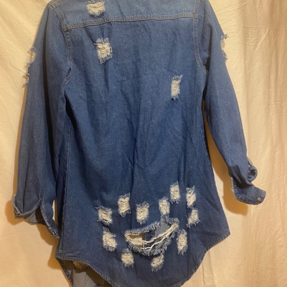 Denim distressed  jacket , Large - Picture 2 of 2